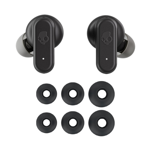 Skullcandy Dime Evo Wireless Earbuds, Bluetooth Headphones, Noise Isolating Fit, Up to 36 Hours Battery, Microphone for iPhone Android, Easy Carry with Clip-Anywhere Case - True Black