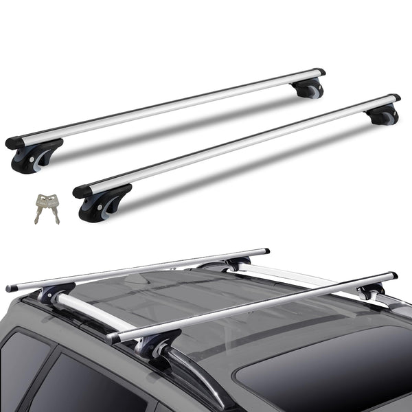 VEVOR Universal Roof Rack Cross Bars, Aluminum Roof Rack Crossbars, Fit Raised Side Rail with Gap, 90KG Load Capacity, Adjustable Crossbars with Locks, for SUVs, Sedans, and Vans
