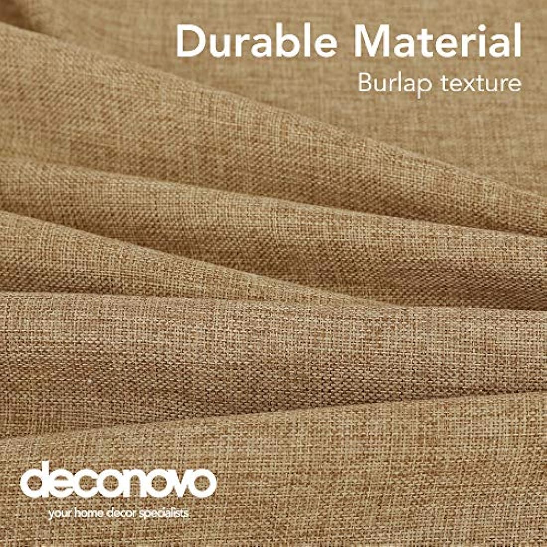 Deconovo - Waterproof and Water Repellent Linen Effect Rectangular Tablecloth for Dining Room Indoor and Outdoor - 137 x 274 cm - Brown