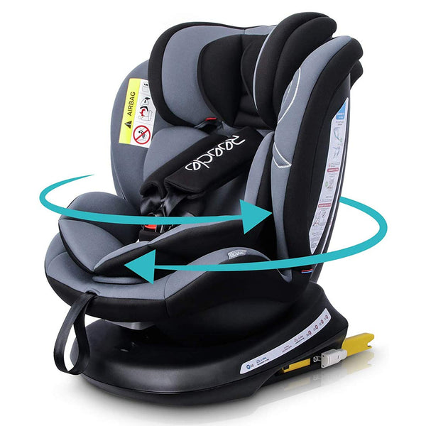 Reecle 360 Swivel Baby Car Seat with ISOFIX, Group 0+1/2/3 (0-36 kg), Approx. 0-12 Years (Red)