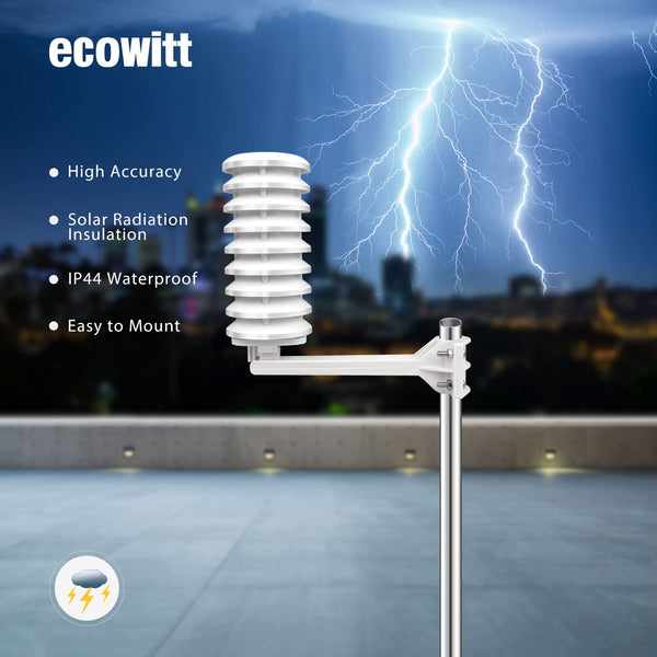 Ecowitt Wireless Lightning Detector Sensor, Accessory Sensor for Ecowitt Weather Station Ecosystem, WH57