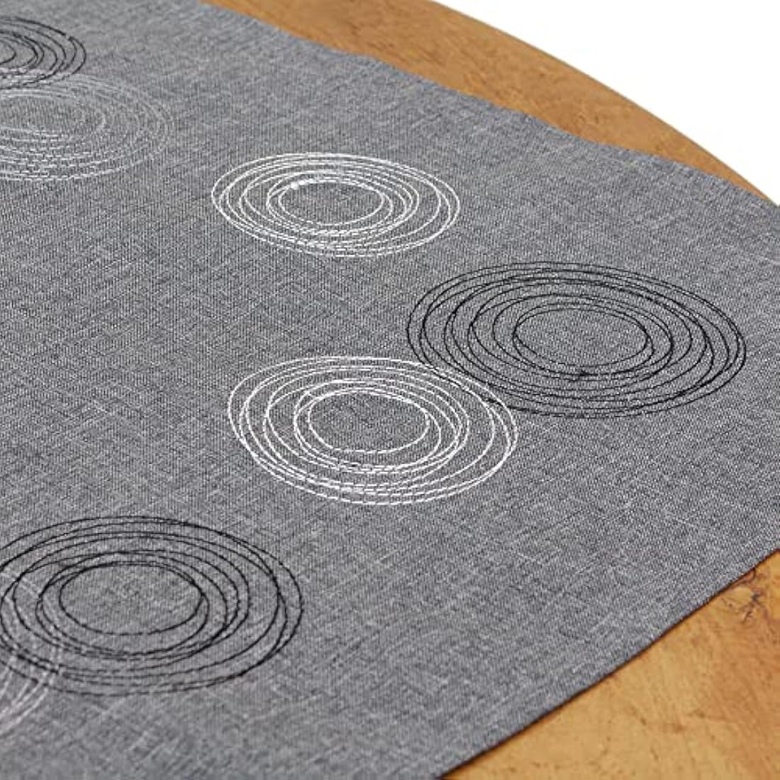 Frank Table runner, Polyester, grey, 85 x 85 cm