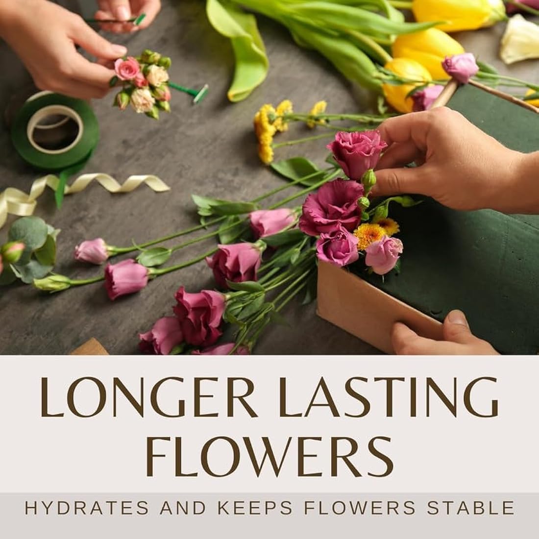 6 Wet Floral Foam Blocks for Fresh Flower Bouquet - Florists Foam Bricks for Artificial Flower Arrangement Supplies - Rectangular Flower Sponge Block