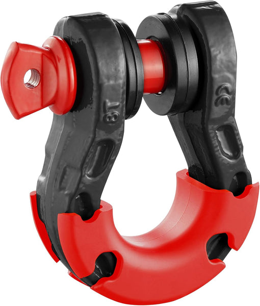 VEVOR 3/4" D-Ring Shackle, 2 Pack Alloy Steel Shackles 66139 lbs (30 Ton) Break Strength with 7/8" Screw Pin, Isolators & Washers, Heavy Duty Off Road Vehicle Recovery Shackle for Jeep Truck, Black