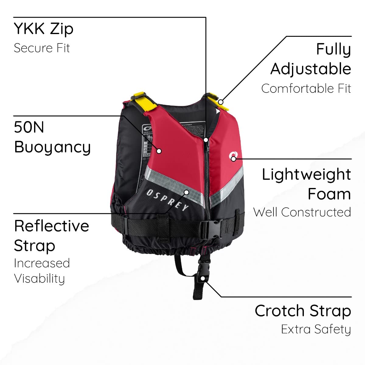 Osprey Kids Buoyancy Aid | Junior 50N Waterproof Buoyancy Vest for Watersports, Kayaking, Paddle Boarding, Watersports, Multiple Colours