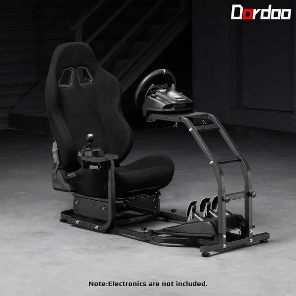 Dardoo Racing Simulator Cockpit with Adjustable Racing Seat Fits for Logitech G29 G920 G923, Thrustmaster T150 T300RS GT Racing Steering Wheel Stand, Not Included Wheel Shifter and Pedals