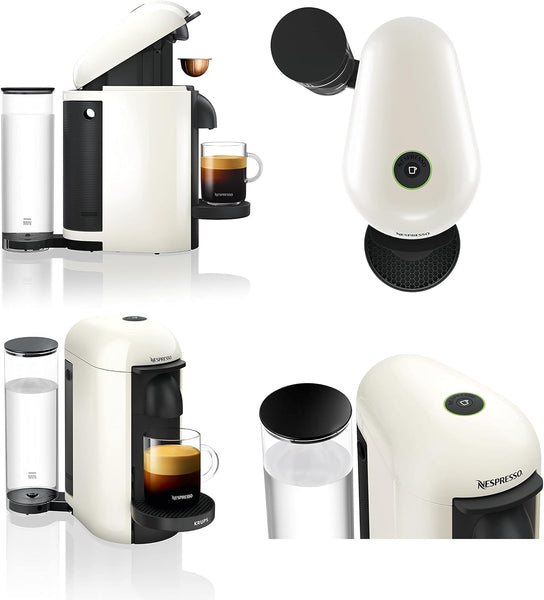 Nespresso Vertuo Plus Automatic Pod coffee machine for Americano, Decaf, Espresso by Krups in White [Amazon Exclusive]