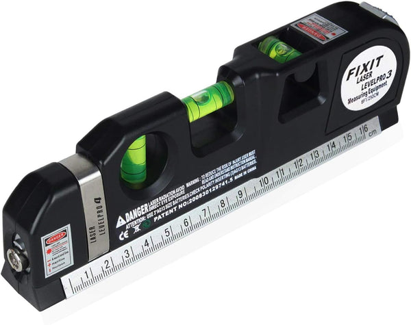 Spirit Level, Multipurpose Laser Measure Tool, Spirit Level Standard Metric Ruler Laser Measuring Tape 8ft/2.5M (1 Pack)