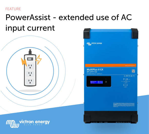 Victron Energy MultiPlus-II GX Pure Sine Wave Inverter Charger for 35 amp Battery, 3000VA 48-Volt 230V