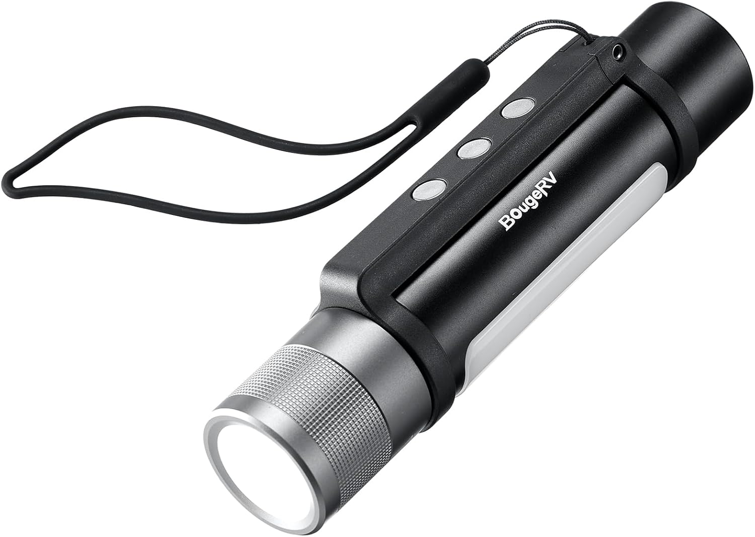 BougeRV FL01 LED Torch 1000 Lumens, Zoomable Flashlight & Side Light Rechargeable, Magnetic Torches Serves as Power Bank, IPX4 Waterproof for Camping, Fishing, Outdoor, Emergency Use