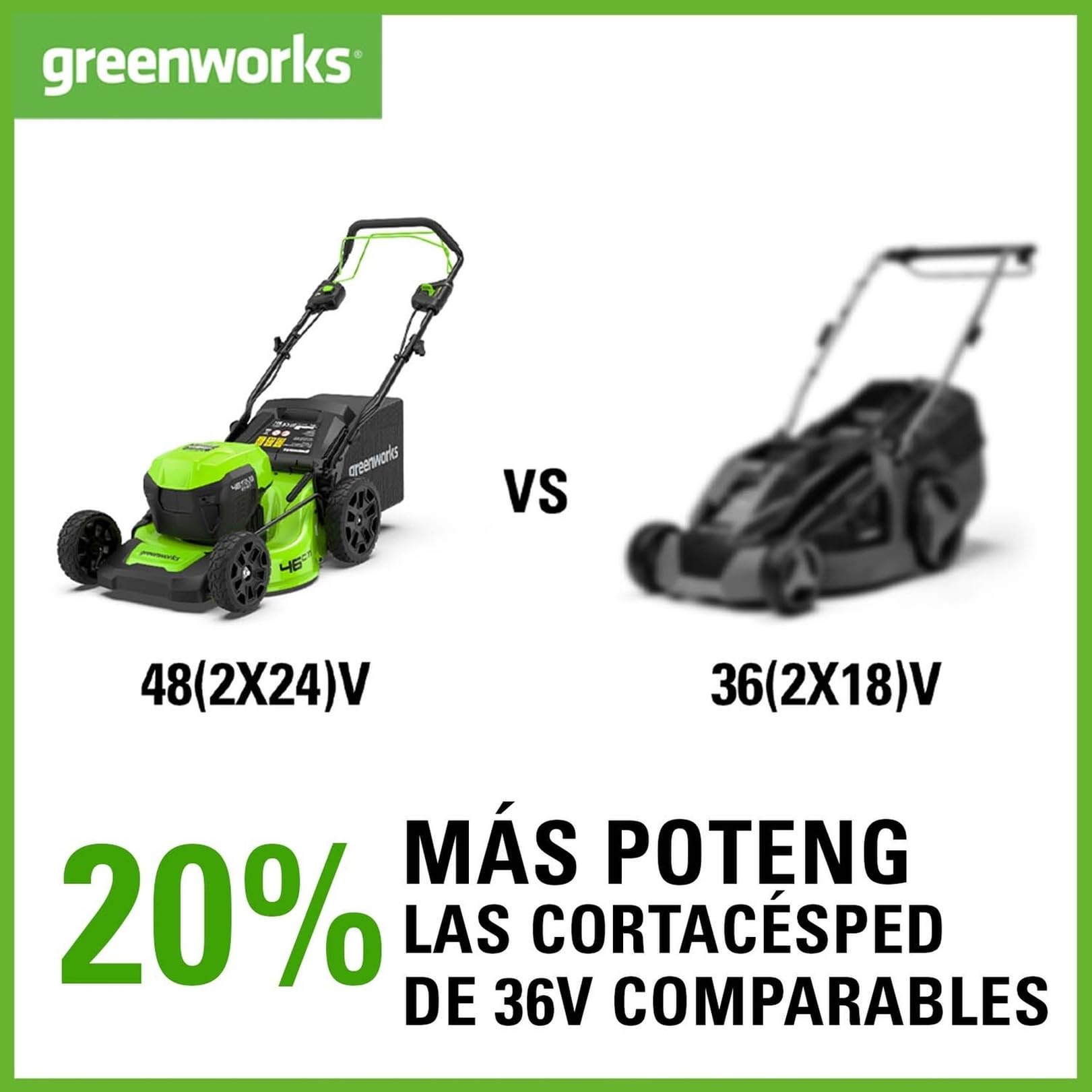 Greenworks G24X2LM36K4X Cordless Lawnmower for Lawns up to 420m², 36cm Cutting Width, 40L Bag PLUS Two of 2x24V(48V equivalent) 4Ah Batteries & Twin Charger, 3 Year Guarantee