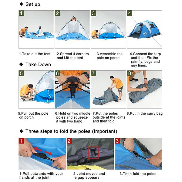 Night Cat Pop Up Tent for 3 4 Man: Waterproof Camping Tent Easy Set Up for Family Festival Camping Picnic in Garden Backyard Park