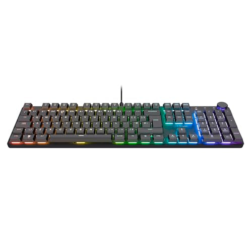 GXTrust 872 Xyra TKL Mechanical Keyboard Gasket Mount UK Layout, Hot Swappable Wired Gaming Creamy Keyboard 80%, RGB Backlit with Software, Custom Soft Feel Pre-lubed 5-pin Leobog Linear 60M Switches