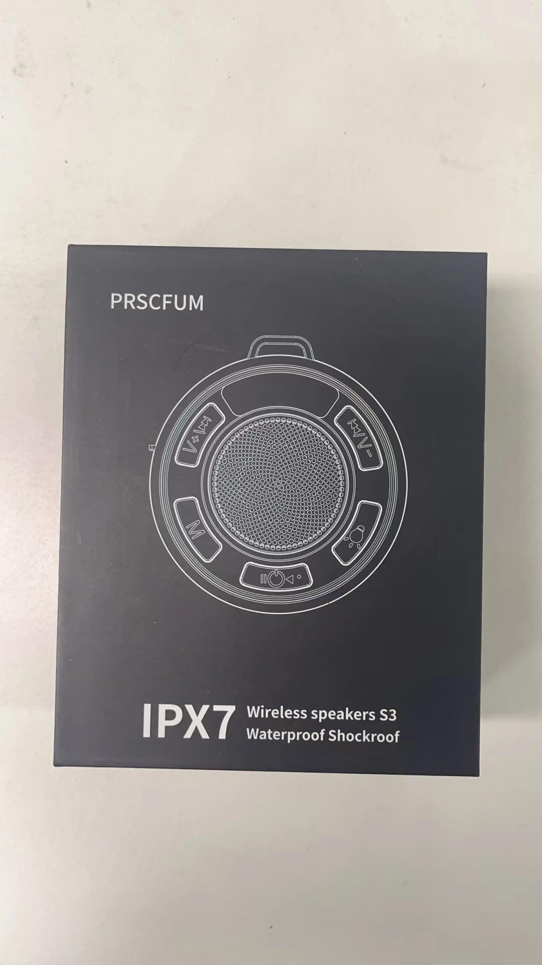 Bluetooth Shower Speaker with IPX7 Waterproof, Bluetooth Speaker with HD Stereo Sound, Built-in Mic Portable Wireless Speaker with Dynamic Lights 10H Playtime, for Outdoor Kitchen Gifts Golf, Black