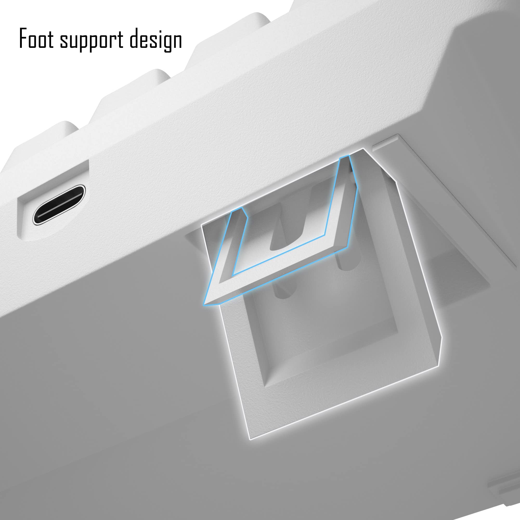 MageGee Portable 60% Gaming Mechanical Keyboard, Minimalist MK-Box Ice Blue Backlit Compact 68 Keys Wired Office Keyboard with Red Switch for Windows Laptop PC Mac Convenient(Gray & White)