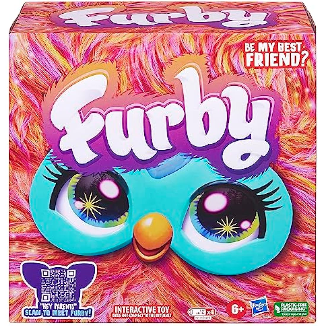 Furby Coral Interactive Plush Toy - English Version, 6 inch