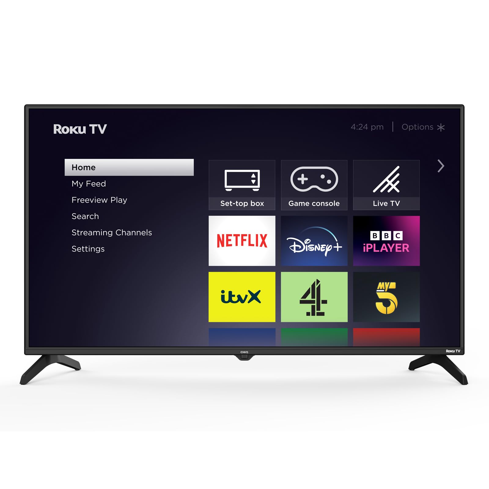 CHiQ U50QM9K 50 inch Smart QLED Roku TV, 4k UHD, HDR10 HLG, Dolby Audio, Works with Alexa, DVB-T/T2, Support Apple Air-Play, Google Assistant, Prime Video, HDMI2.1, USB2.0
