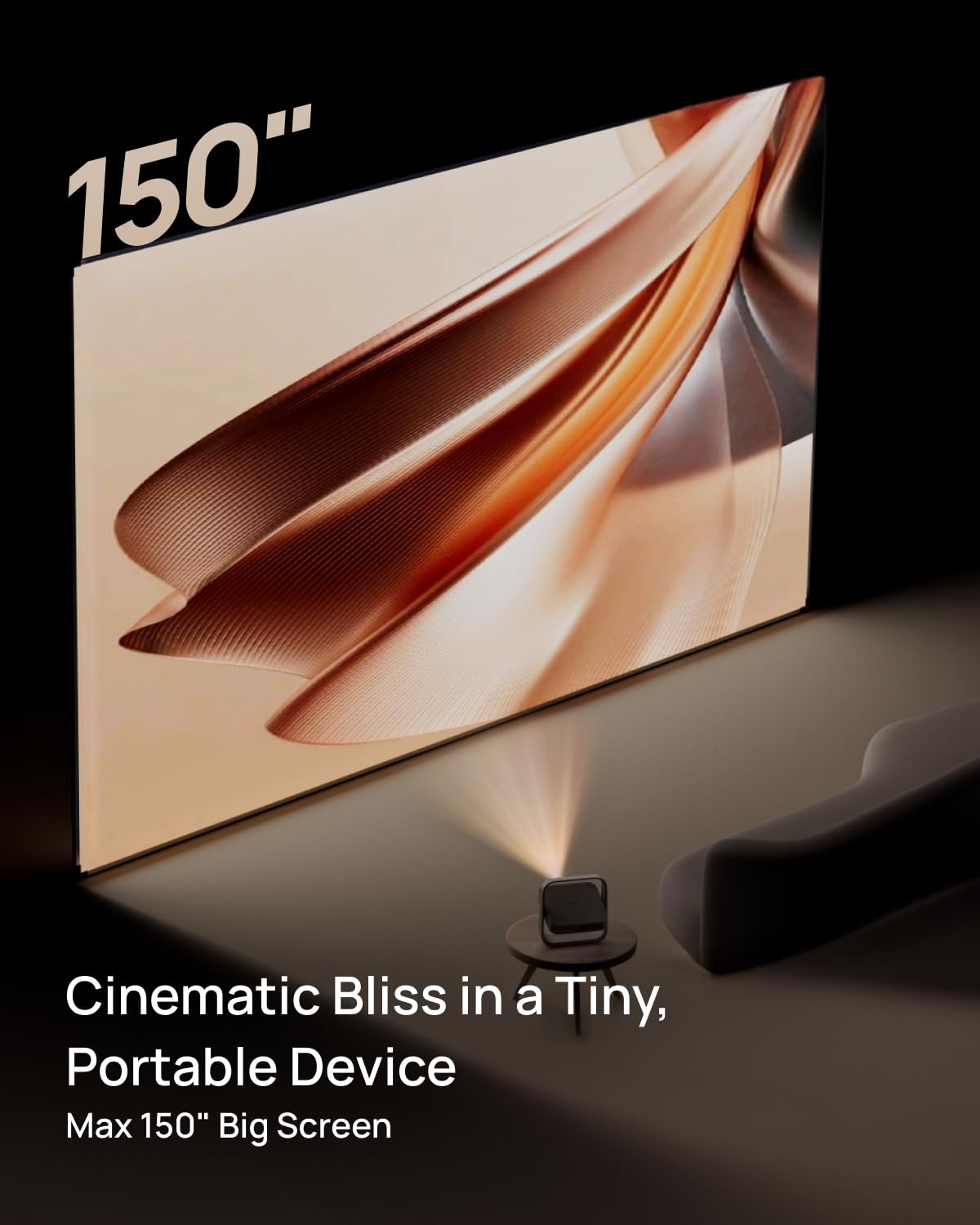 XGIMI Elfin Flip 1080P Projector, Licensed Netflix, Build-in Adjustable Stand, Lightweight and Compact Design, 400 ISO Lumens, Screen Adaption, 2 x 3W Speakers, WiFi, Bluetooth, Screen Mirroring