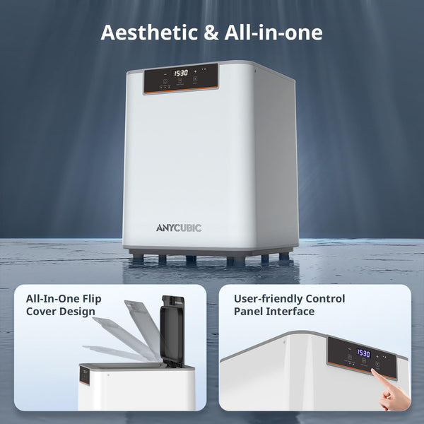 ANYCUBIC Wash and Cure 3 Station, 2 in 1 Wash & Cure Machine for ANYCUBIC Photon Mono Mars LCD/SLA/DLP Resin 3D Printing Models with Dual Cleaning Modes and Uniform Curing, Washing Size 165x100x180mm³