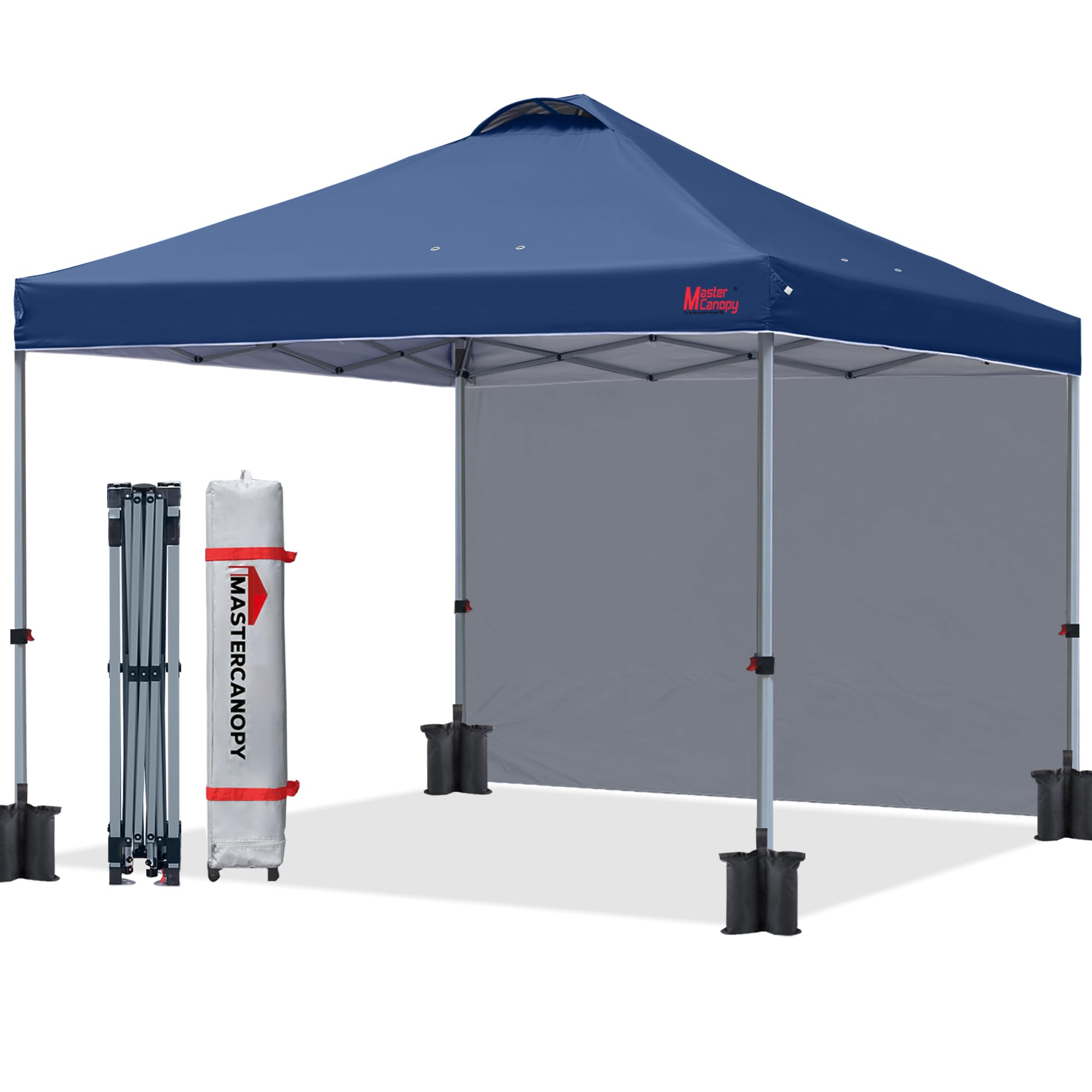 MASTERCANOPY Durable Ez Pop-up Gazebo Tent with 1 Sidewall (3x3M,Black)