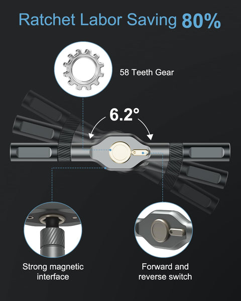 Ankilo 24 in 1 Magnetic Screwdriver Set, DIY Ratchet Screwdriver Set with Rotatable Ratchet Handle, Repair Tool Kit, Small Ratchet Set in case for Furniture Computer Bicycle, Best Gift for Father Day