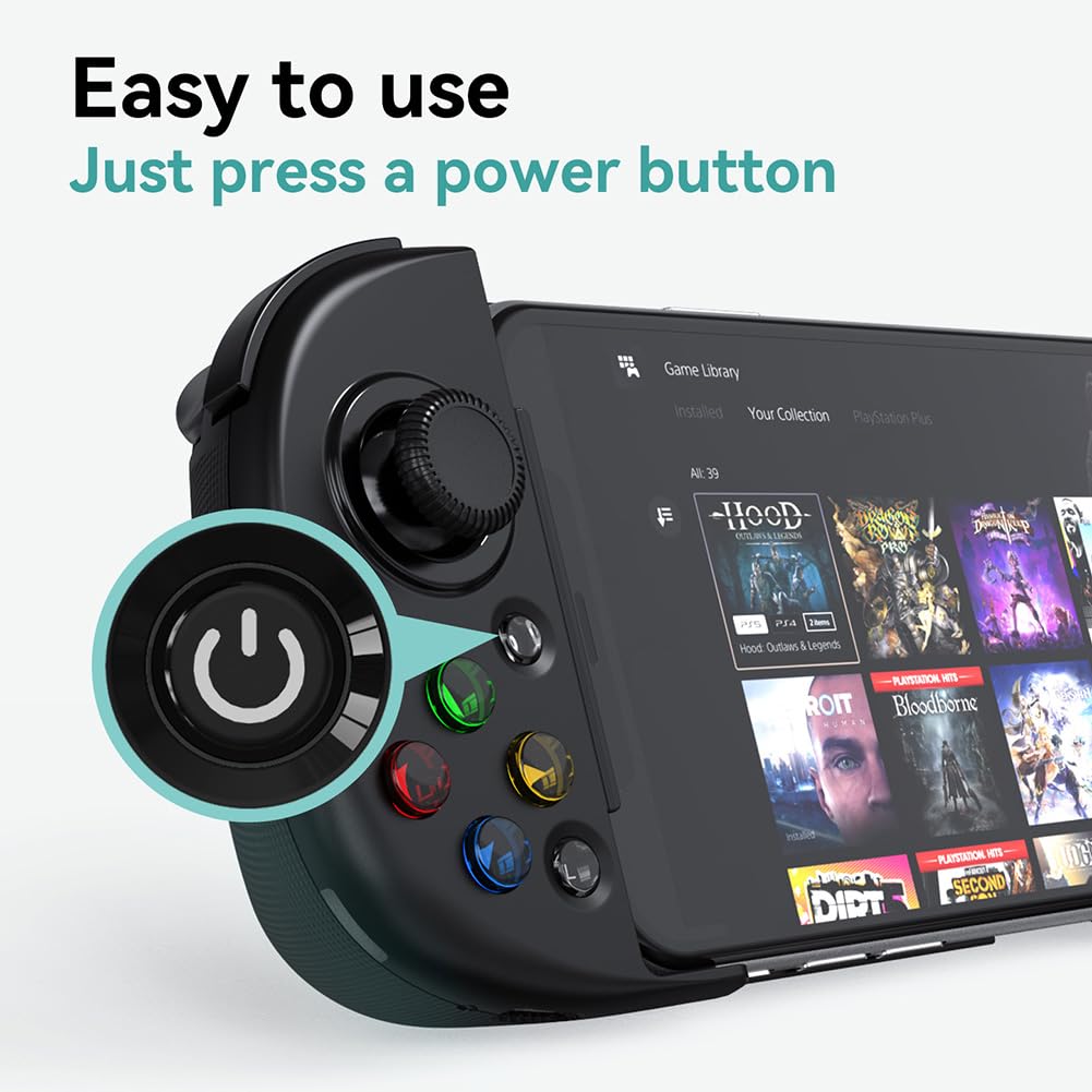 ShanWan Mobile Gaming Controller for Android/iOS, Phone controller for iPhone15, Bluetooth connection, PS Remote Gaming Xbox Cloud Steam Link GeForce NOW MFi Apple Arcade Gaming