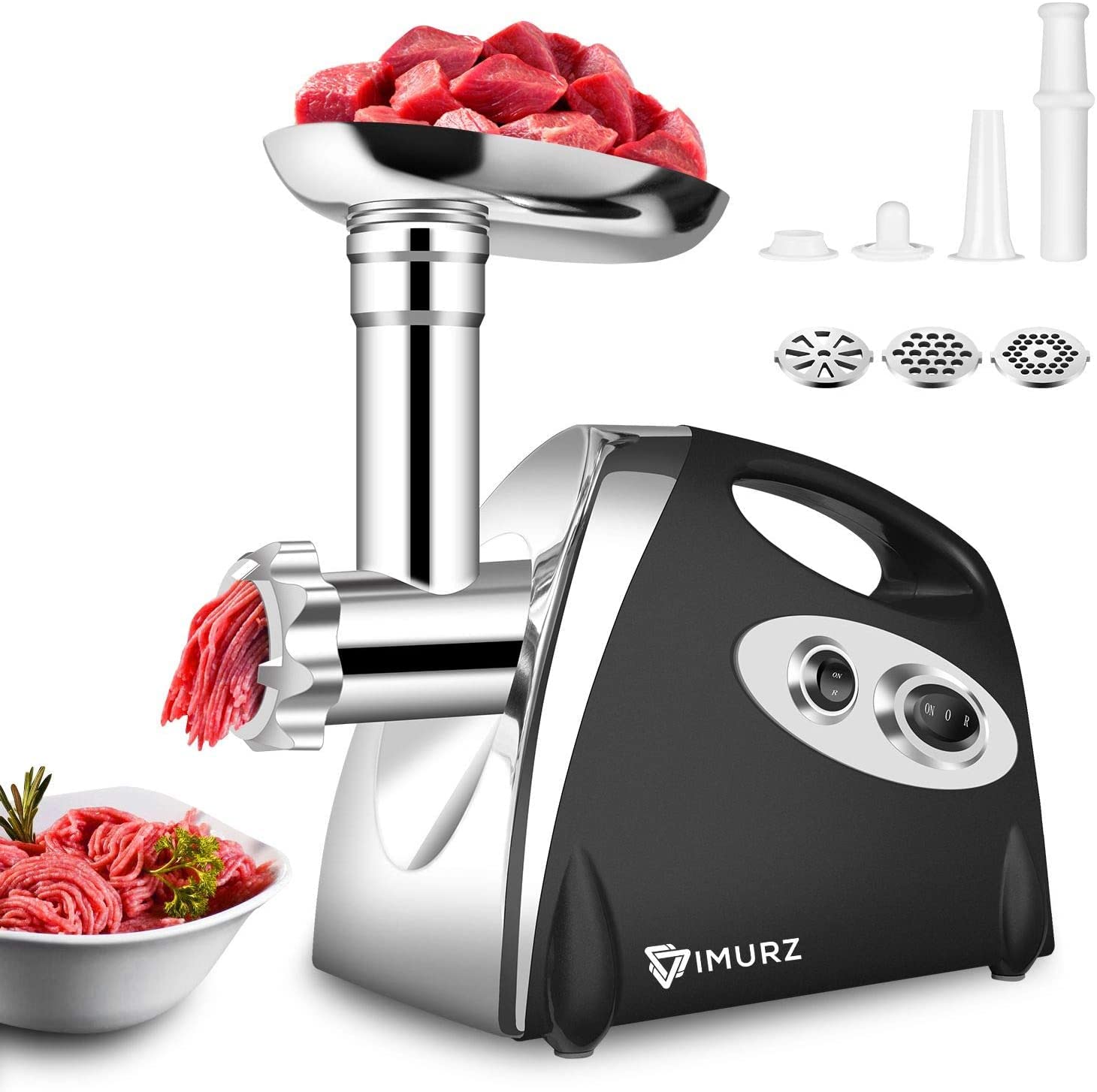 Electric Meat Grinder and Duty Household Sausage Maker Meats Mincer Food Grinding Mincing Machine with Kibbe Attachement  Powerful 2800W Copper