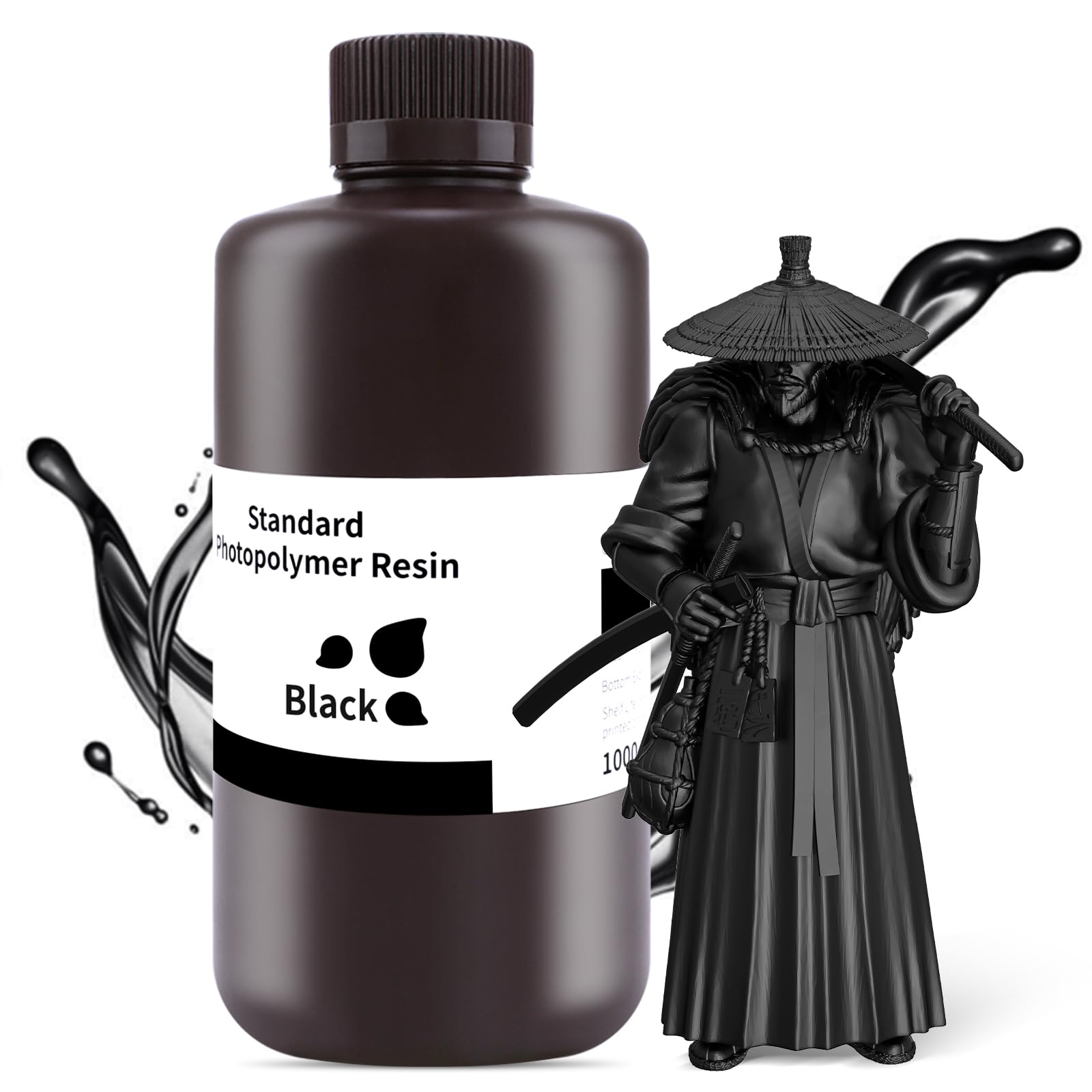 ELEGOO 8K 3D Printer Resin, Standard Photopolymer Resin 405nm UV-Curing Resin, Best for 8K/9K/12K/14K/16K LCD 3D Printer Space Grey 1000G