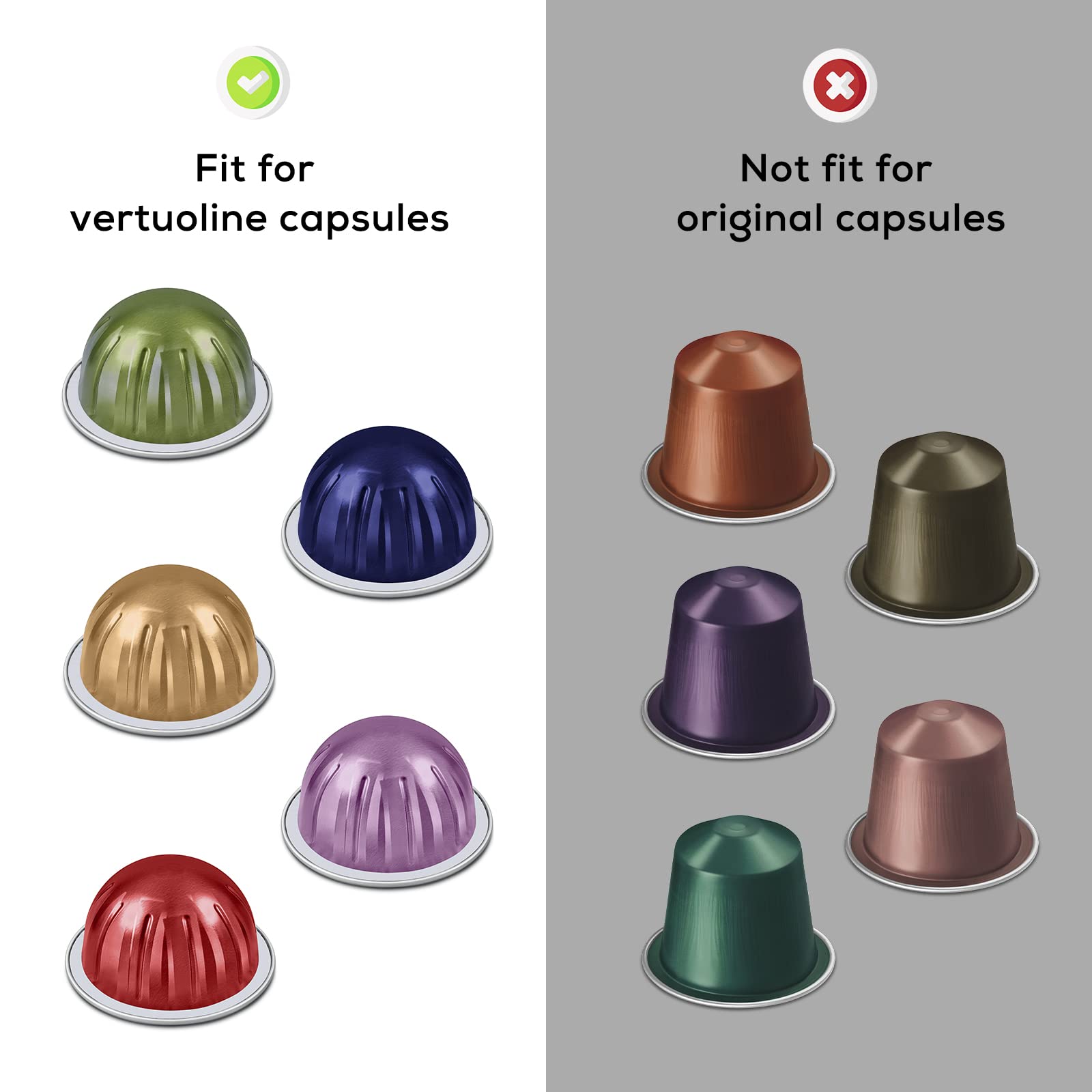 Aluminum Foli Lids for Reusable Capsules, Coffee Foil Seals, Coffee Pod Foli Lids Compatible with Nespresso Vertuo Pods 500PCS 62mm