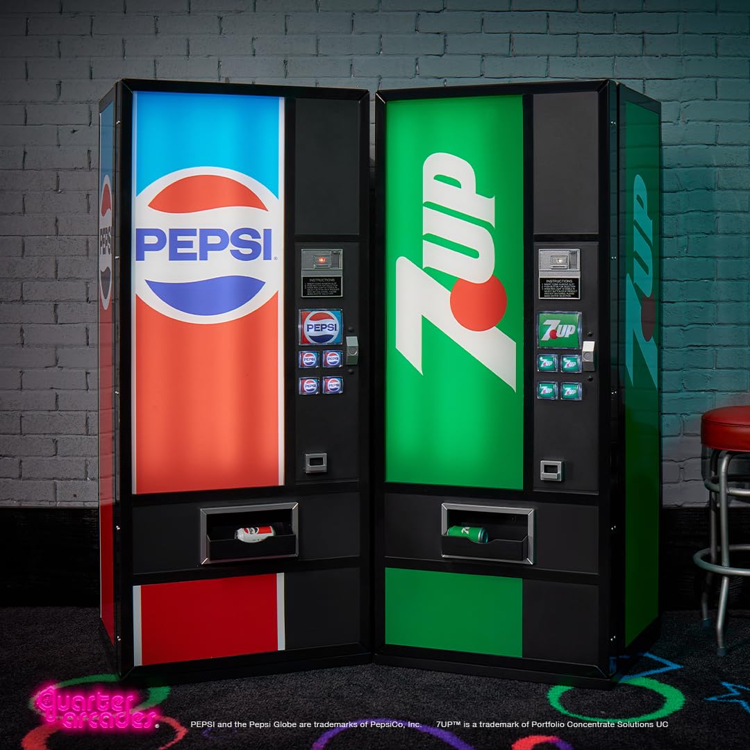 Quarter Arcades Pepsi Retro Vending Machine USB Hub - 5-Port Powered Hub with Authentic 1980s Design, LED Illumination, and Miniature Pepsi Can Dispenser [video game] [video game]