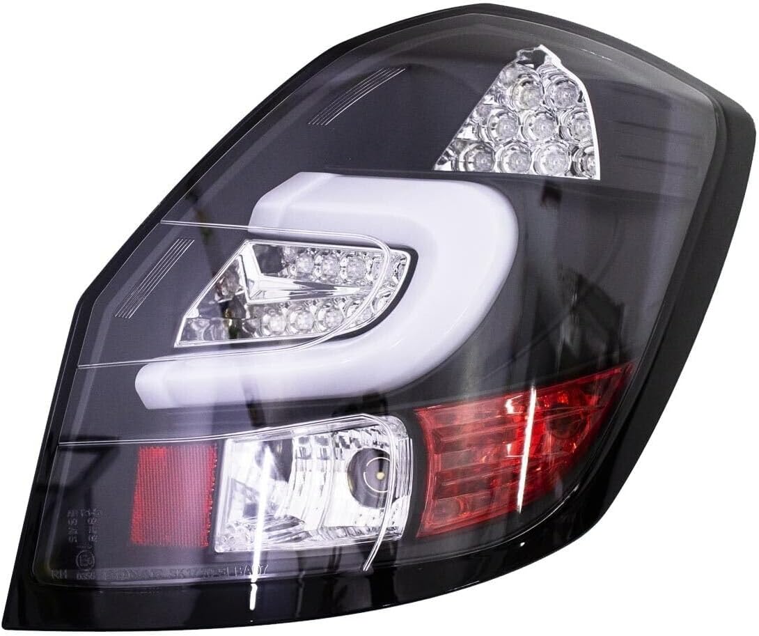 GAZOZ PERFORMANCE LED Tail Lights compatible with Fabia II 2007-2014 Mk2 - Black Base White Bar