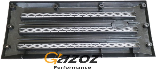 Gazoz Performance Front Grille+Head Lights Lamp Surrounds for Defender - Gloss Black