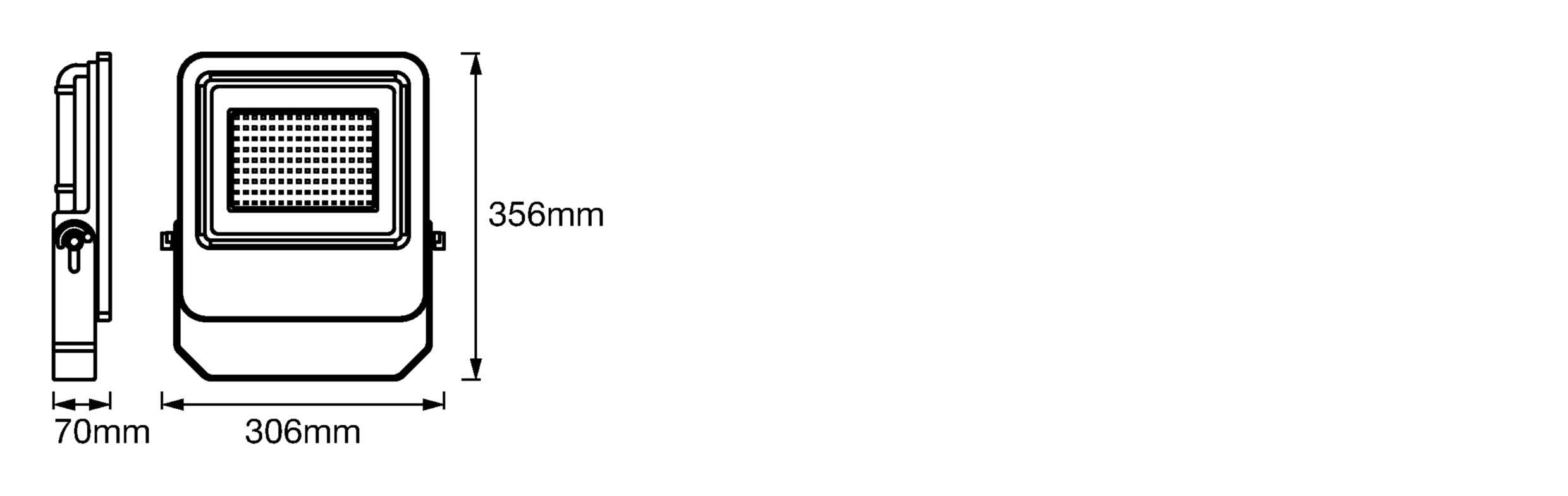 Floodlight LED: for wall, ENDURA FLOOD Cool White / 100 W, 220240 V, beam angle: 120, Cool White, 4000 K, body material: aluminum, IP65, 1-pack