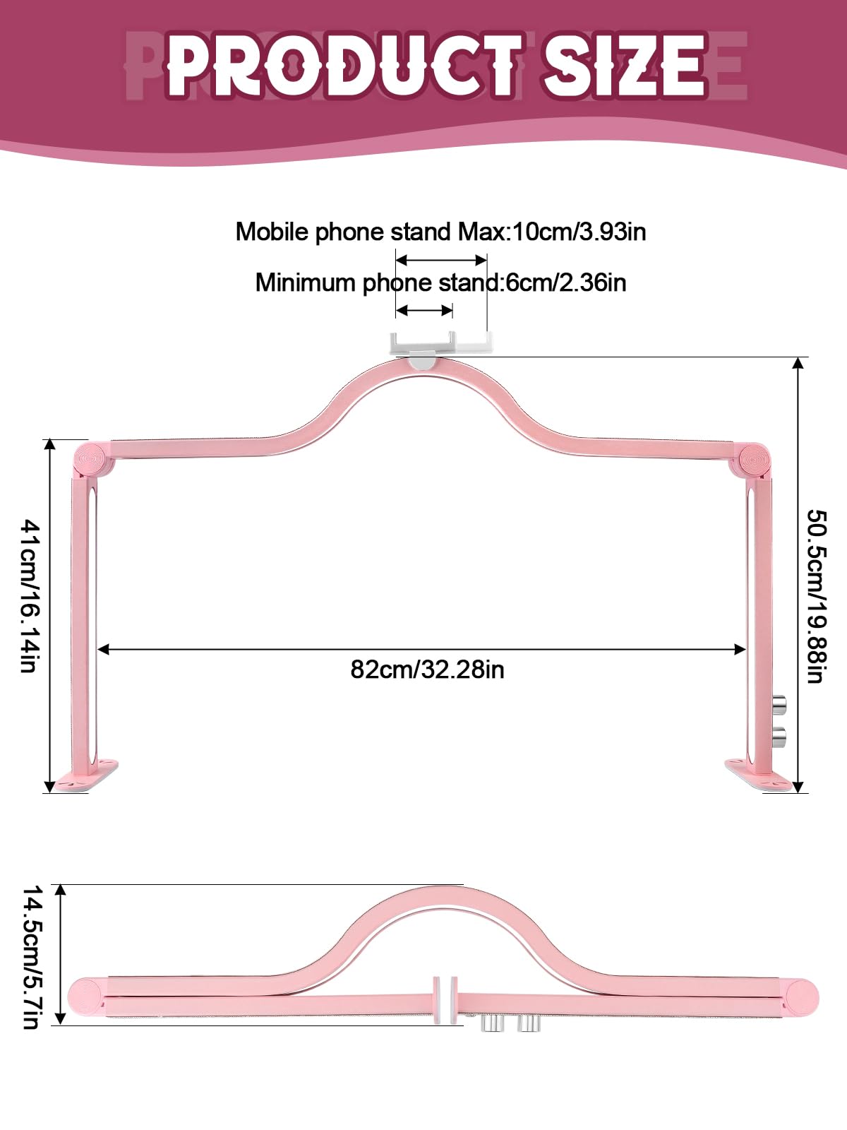 Kalolary 32inch Lash Light Lamp, 3000K-6000K Adjustable Brightness Desk Lash Light for Lash Extensions, Fill Light Eyelash With Mobile Phone Holder