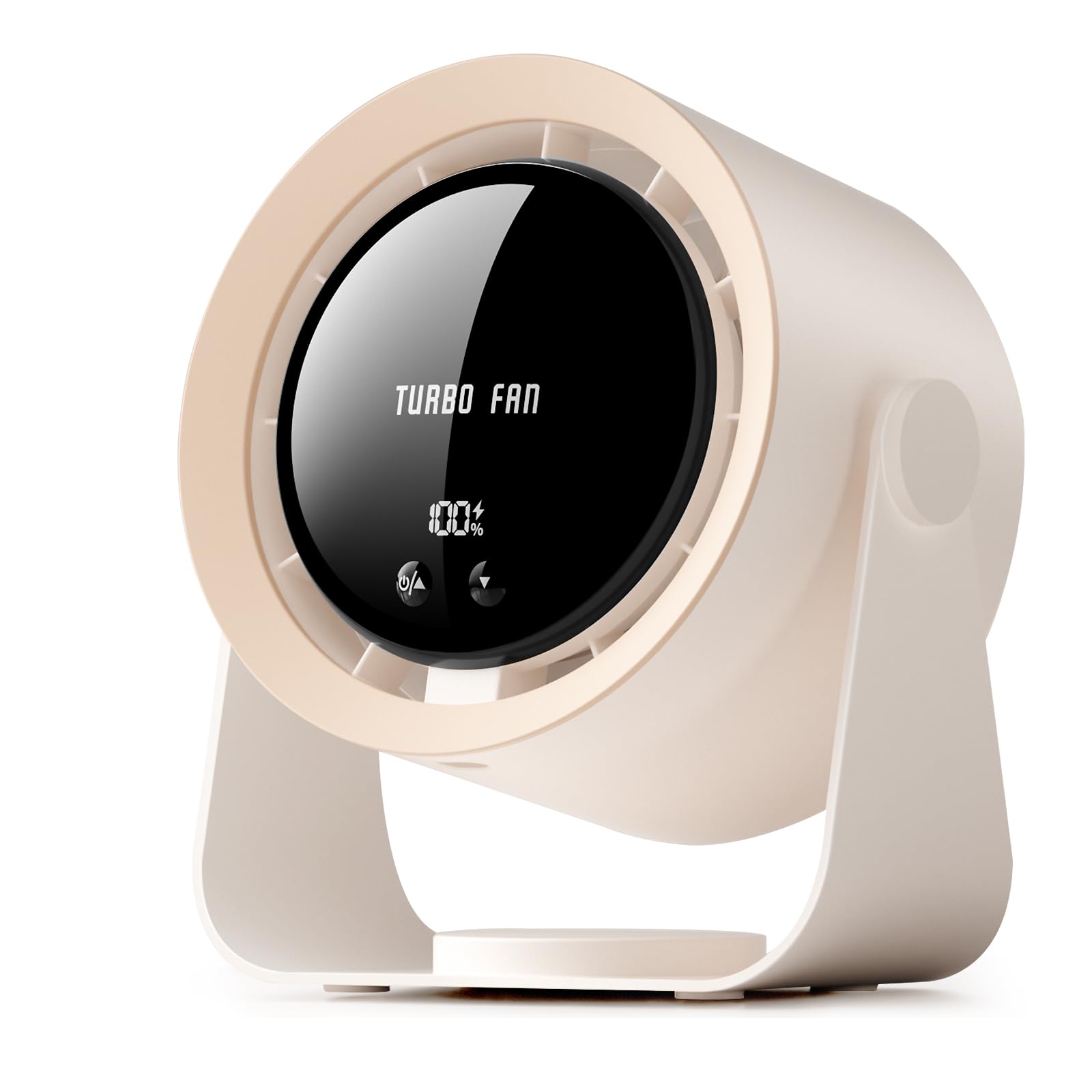 yokye Desk Fan, USB Desktop Fan with LED Display & Long Battery Life, 100 Speeds, 90° Adjustable Head Tilt, 3-in-1 Powerful Table Fan for Bedroom, Kitchen, Office, Home,Camping (Dark Gray)