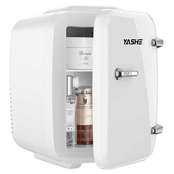 YASHE Mini Fridge for Bedroom, 4 Liter/6 Cans Small Fridge, AC/DC Thermoelectric Cooler and Warmer Mini Fridge for Drink Office Dorm Car, Blue