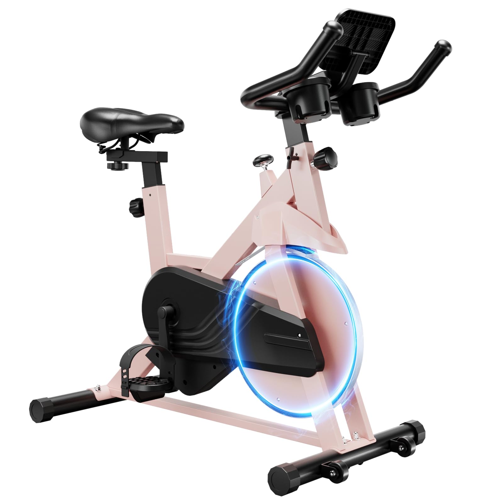 Lacuffy Exercise Bike Indoor Cycling Bike 136 kg Weight Capacity Magnetic Stationary Bike Fitness Spin Bike with LCD Display and APP for Home