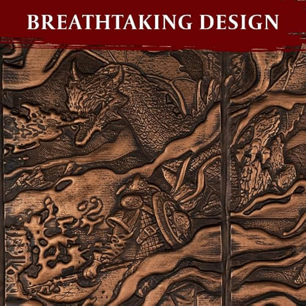 DND DM Screen 5e - D&D Dungeon Master Screen 3D Faux Leather with Customizable Inserts - Dungeons and Dragons GM / Game Master Accessories Gift Man or Woman. Hide Your Dice Rolls, Maps & Books.