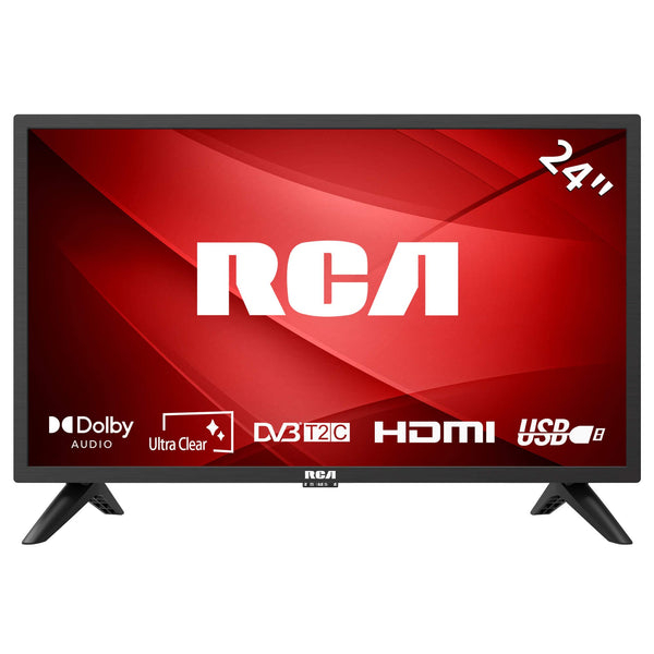 RCA RB24H2CU 24" inchFreeview HD TV DVB-T2/C/S2 Dolby Digital Audio, LED Backlighting Display, HDMI VGA PC SCART USB Travel Small TV for Motorhome and Campervan,Caravans,12 Volt
