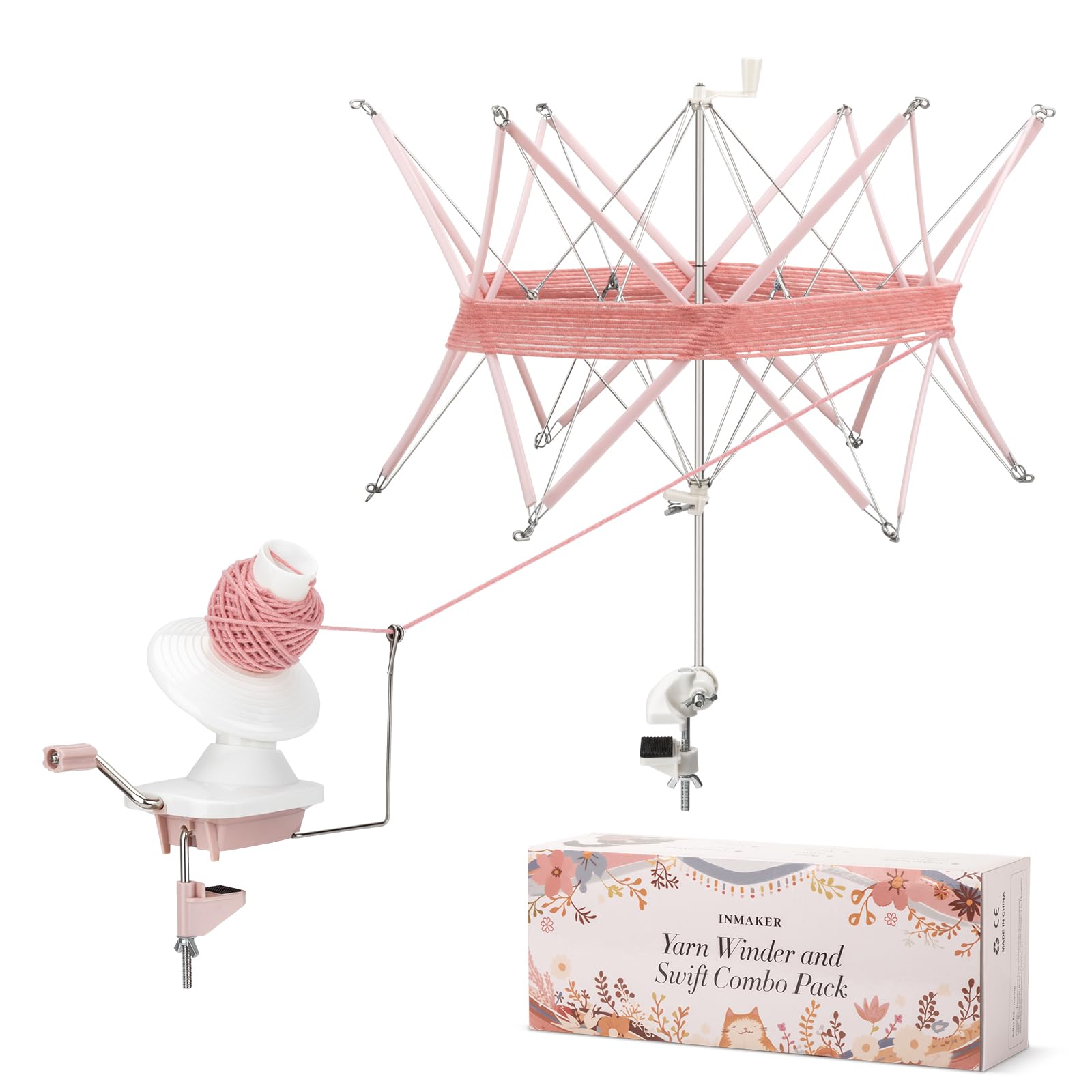 INMAKER Yarn Winder and Swift, Yarn Swift and Ball Winder Combo, Yarn Ball Winder with Swift for Crocheting
