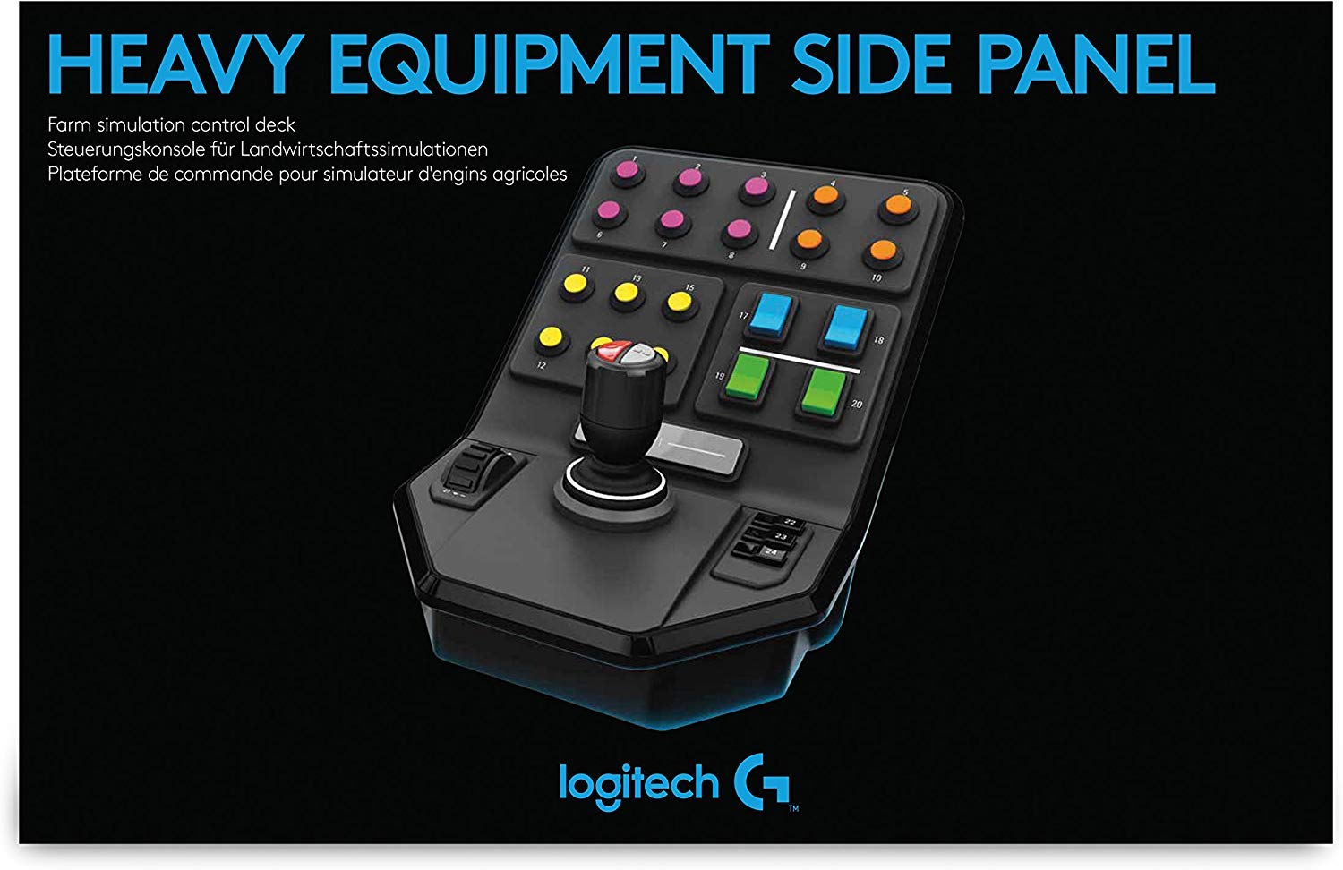 Logitech G Saitek Farm Sim Heavy Equipment Side Panel, 25+ Assignable Buttons, Front Loader Stick with Twist Axis, Auto-Pilot Built-In, USB, PC/Mac - Black