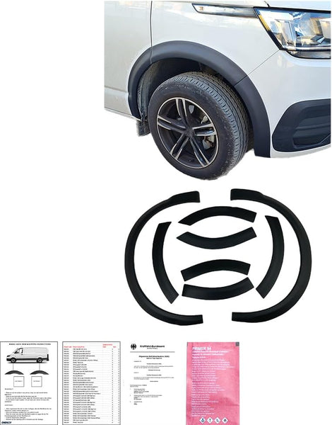Oneway Set Wheel Arch Trims compatible with Volkswagen Transporter T6.1 2020-2022 (Short wheel base) - Matt black