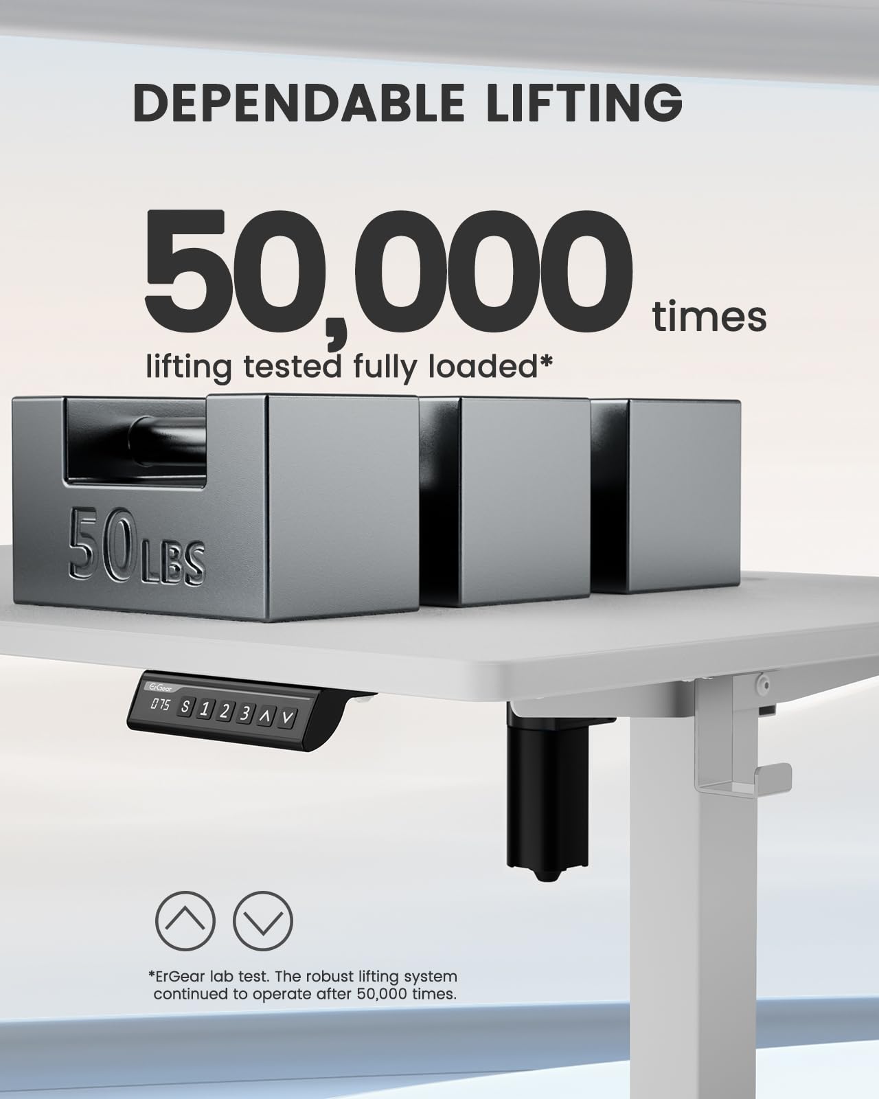 ErGear Electric Standing Desk Height Adjustable 120 x 60cm, Sit Stand Desk with 4 Memory Smart Pannel for Home Office with Splice Board