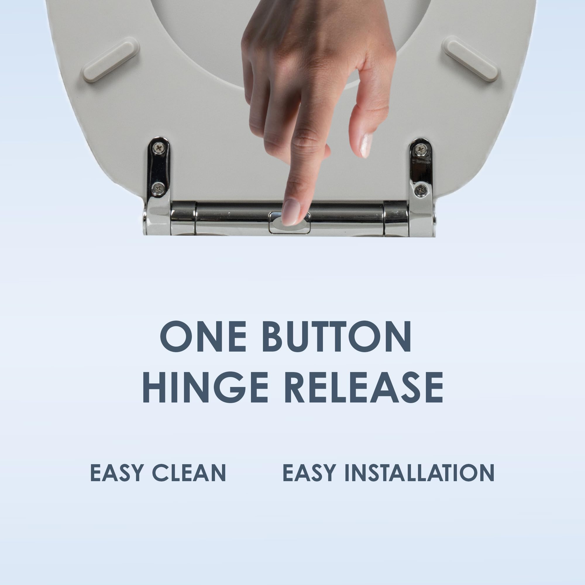 AQUALONA® Luxury Soft Close Toilet Seat - Moulded Wood - Stainless Steel Slow Close Hinges - Click, Lift & Clean Technology (Bamboo Toilet Seat)