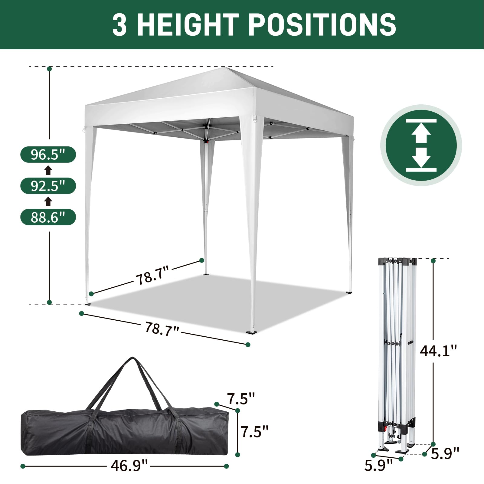 Bonnlo Pop Up Gazebo with Sides 3m x 3m, Easy Setup Instant Outdoor Canopy, Folding Garden Gazebo, Party Tent Grey