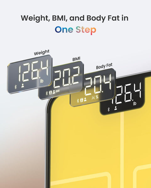 RENPHO Scales for Body Weight, Digital Bathroom Scales with High Precision Sensors, Bluetooth Weighing Scales Body Composition Monitors with App, Elis 1