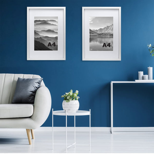 Black 50x70cm Boxed Picture Frames Set of 3 with Mounts for 40x60cm, 70x50cm poster frame with Acid Free mount for 40x60cm photo (Black 3Pack)