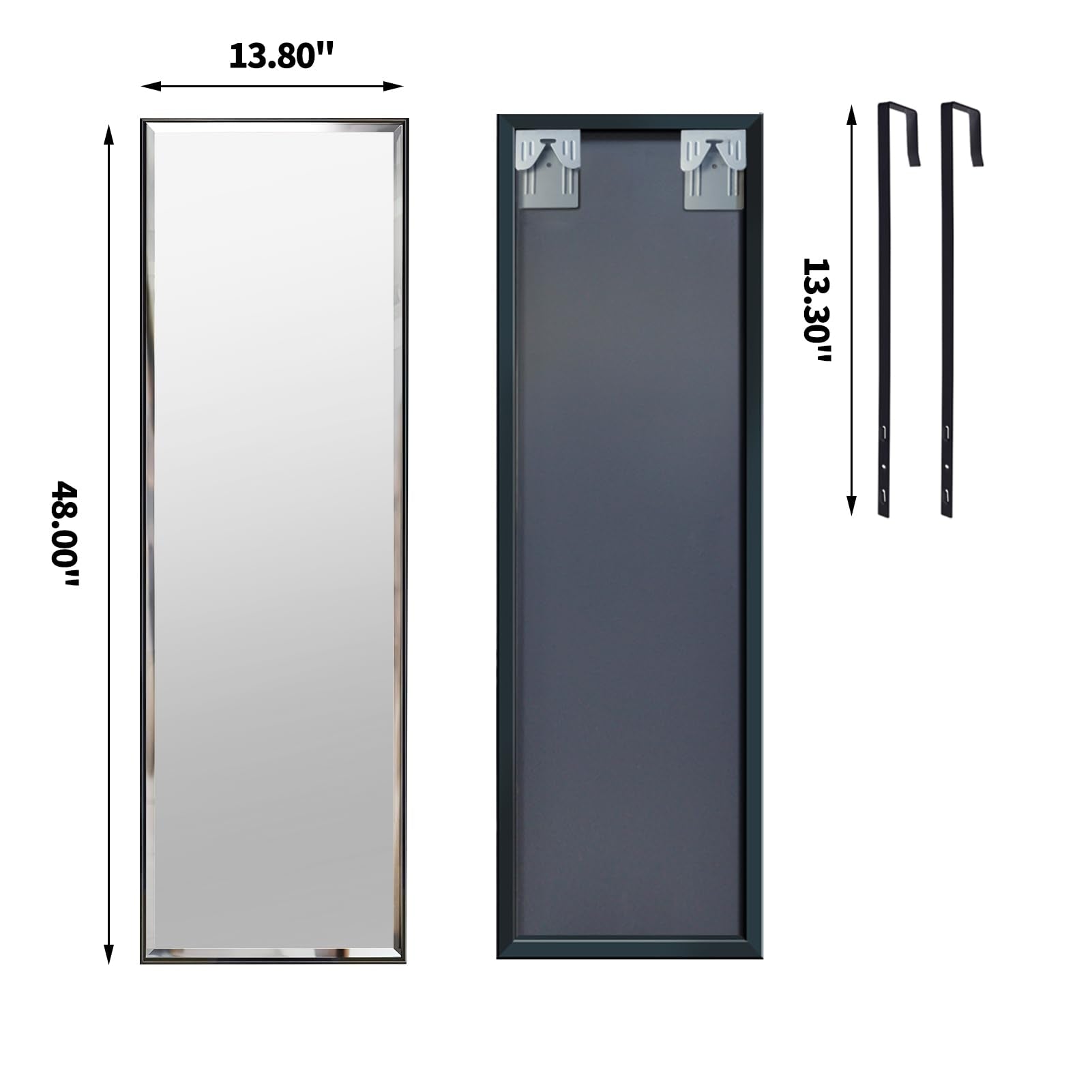 HORLIMER Full Length Wall Mirror with Black Frame, 122x35cm(14x48 inches) Large Body Mirrors for Bedroom Bathroom