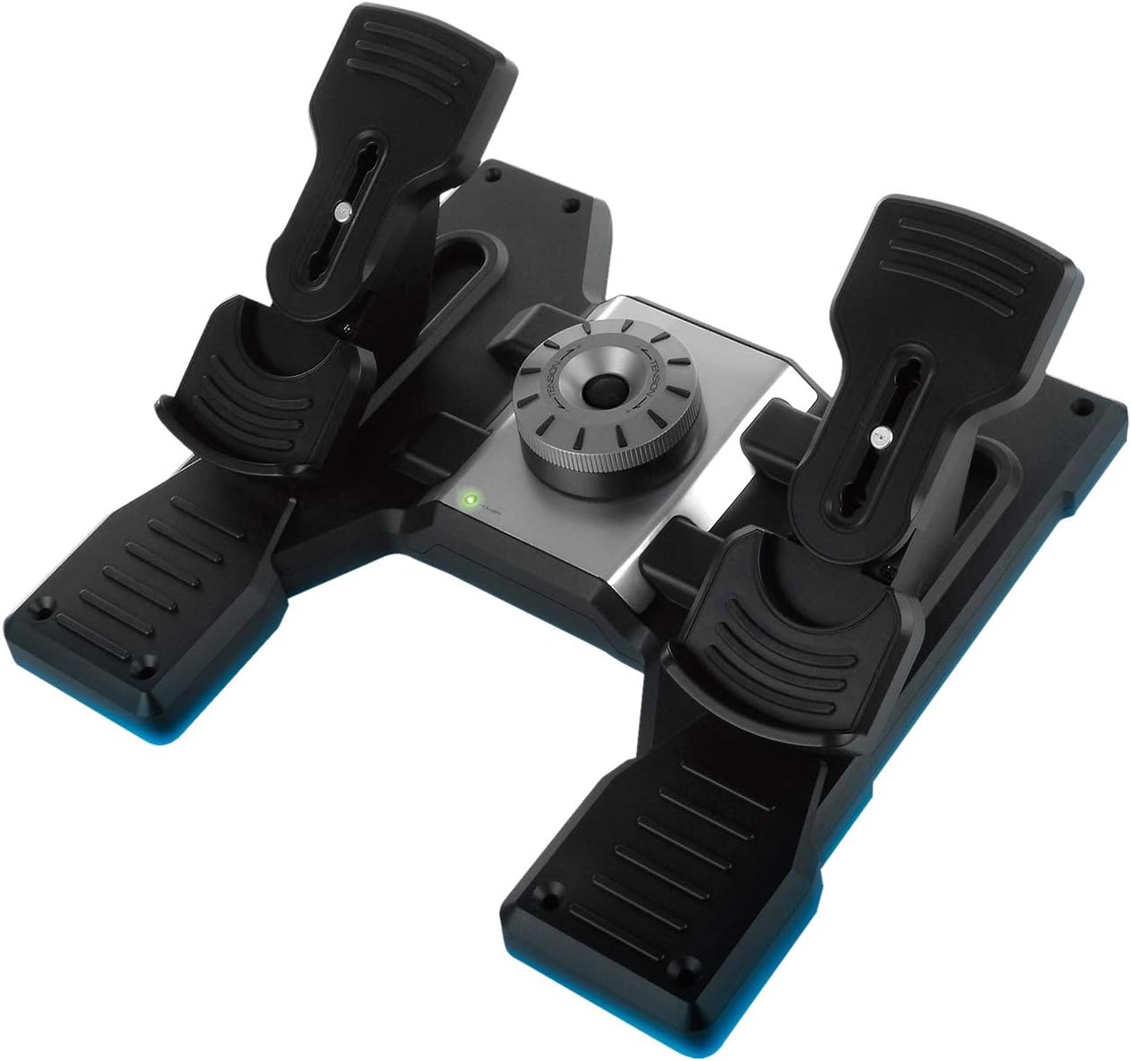 Logitech G Saitek PRO Flight Rudder Pedals, Professional Simulation Pedals with Toe Brake, Non-Slip, Precise Fluid Control, Ajustable Tension Dial, PC - Black