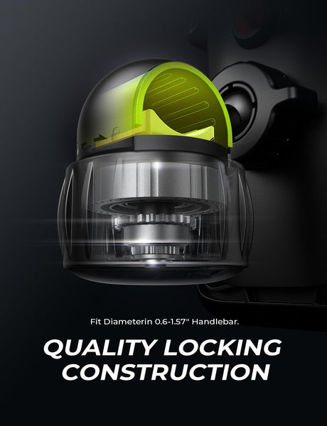 LISEN Bike Phone Holder - [2 Step Install] Bicycle Phone Holder for Bikes, [Silicone Pro+] Motorbike Phone Mount E-Scooter, Trolley Golf Accessories for iPhone 16, 4.7''-7.0'' Mobile Phones